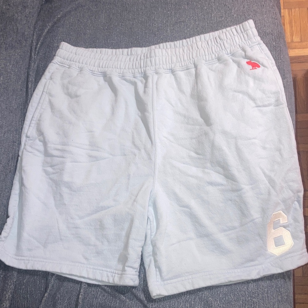 OVO Light Blue Athletic Shorts with Red Accent